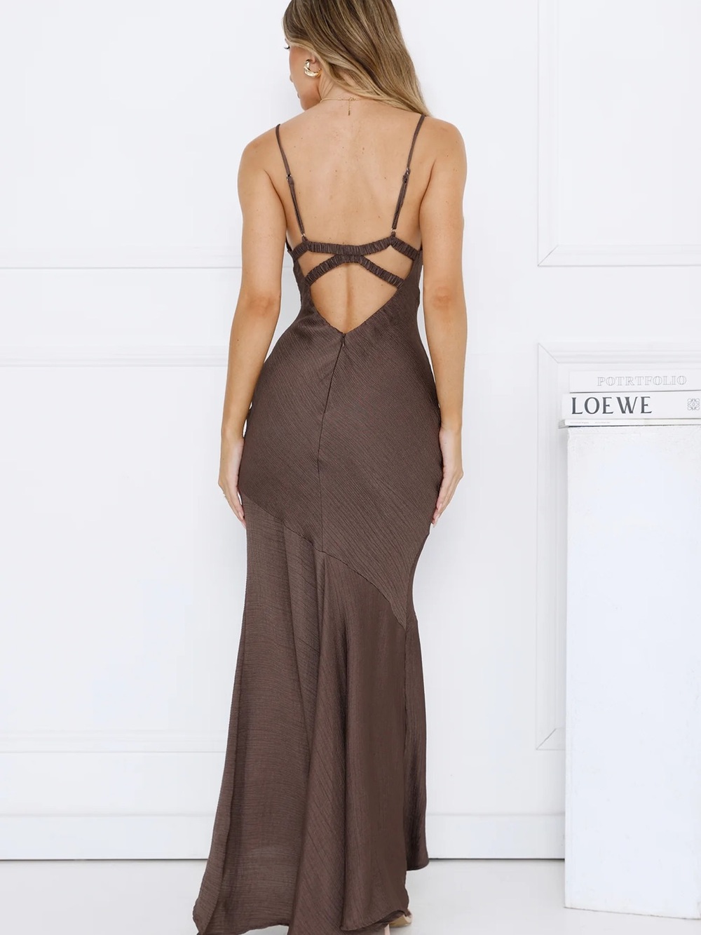 HelloMolly Live Action Maxi Dress Brown - Picture 4 of 7
